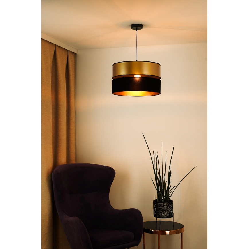 Brilagi - Lestenec na vrvici ROYAL 1xE27/15W/230V pr. 40 cm črna/zlata