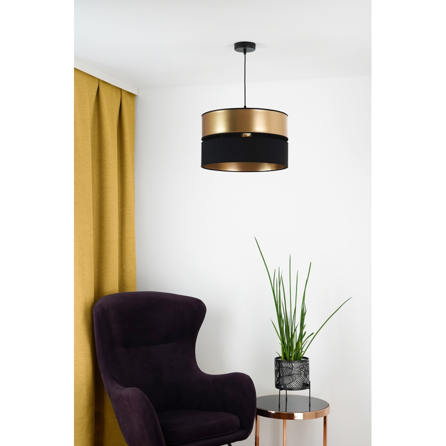 Brilagi - Lestenec na vrvici ROYAL 1xE27/15W/230V pr. 40 cm črna/zlata
