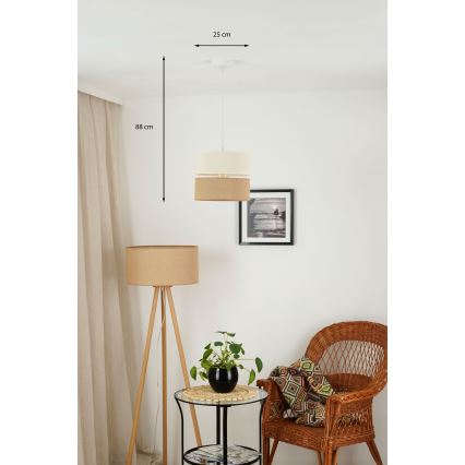 Brilagi - Lestenec na vrvici ROYAL YUTE 1xE27/15W/230V pr. 25 cm bež/krem barva