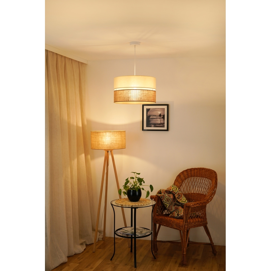 Brilagi - Lestenec na vrvici ROYAL YUTE 1xE27/15W/230V pr. 40 cm bež/krem barva