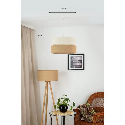 Brilagi - Lestenec na vrvici ROYAL YUTE 1xE27/15W/230V pr. 40 cm bež/krem barva