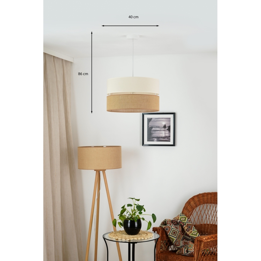 Brilagi - Lestenec na vrvici ROYAL YUTE 1xE27/15W/230V pr. 40 cm bež/krem barva