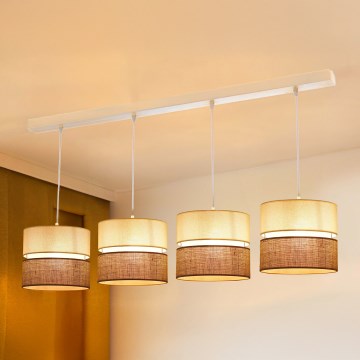 Brilagi - Lestenec na vrvici ROYAL YUTE 4xE27/15W/230V bež/krem barva/bela