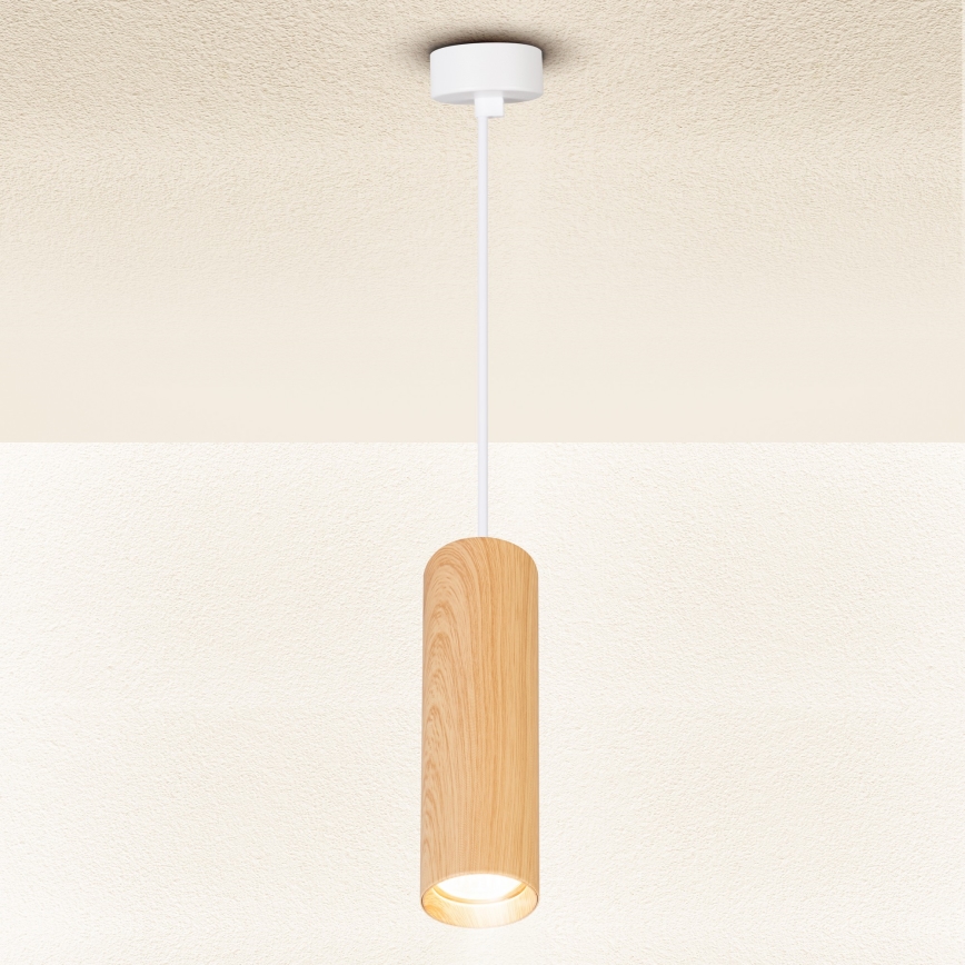 Brilagi - Lestenec na vrvici SELE 1xGU10/30W/230V bela/hrastov dekor