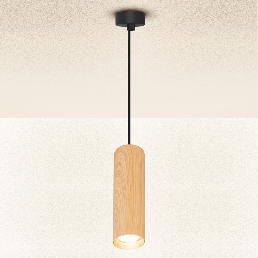 Brilagi - Lestenec na vrvici SELE 1xGU10/30W/230V črna/hrastov dekor