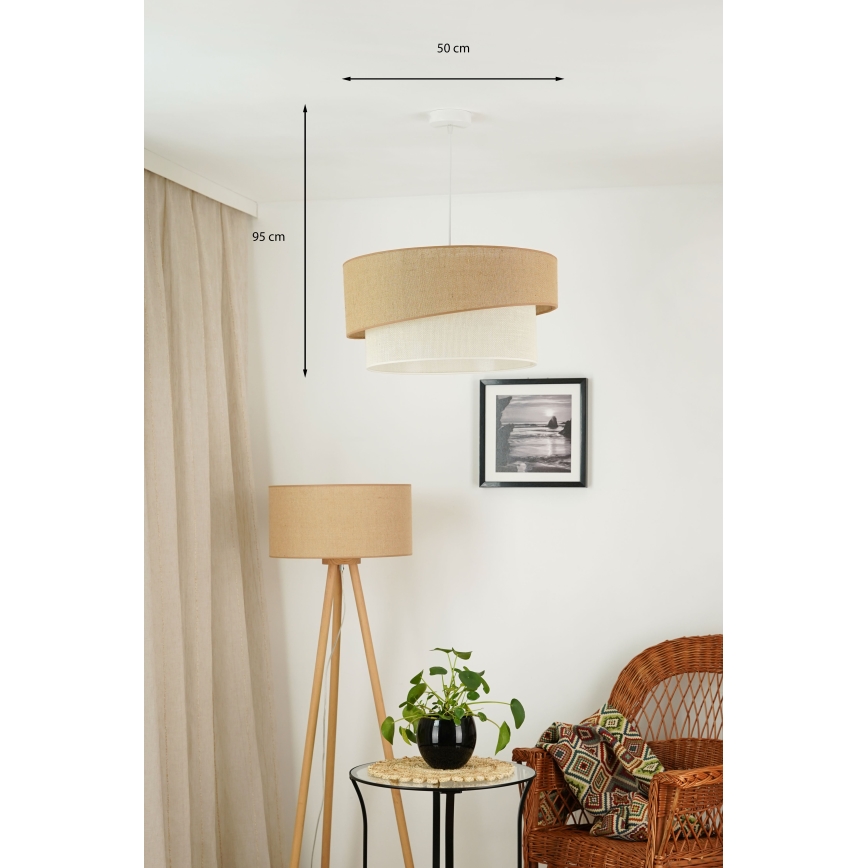Brilagi - Lestenec na vrvici SHINE 1xE27/15W/230V pr. 50 cm bež/krem barva