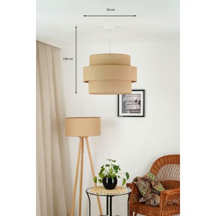 Brilagi - Lestenec na vrvici SPACE YUTE 1xE27/15W/230V pr. 50 cm bež/bela