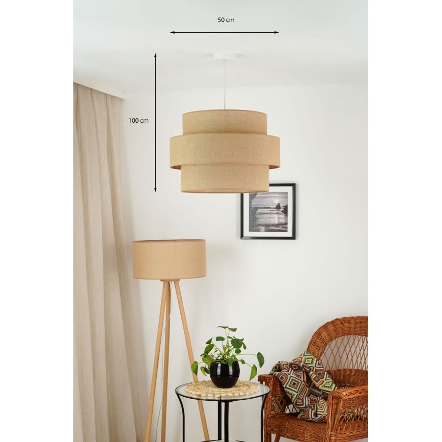 Brilagi - Lestenec na vrvici SPACE YUTE 1xE27/15W/230V pr. 50 cm bež/bela