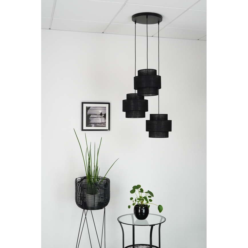 Brilagi - Lestenec na vrvici SPACE YUTE 3xE27/15W/230V črna