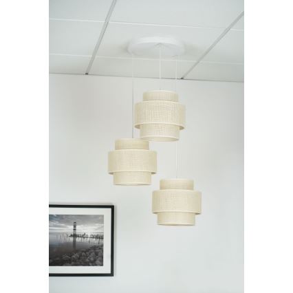 Brilagi - Lestenec na vrvici SPACE YUTE 3xE27/15W/230V krem barva/bela