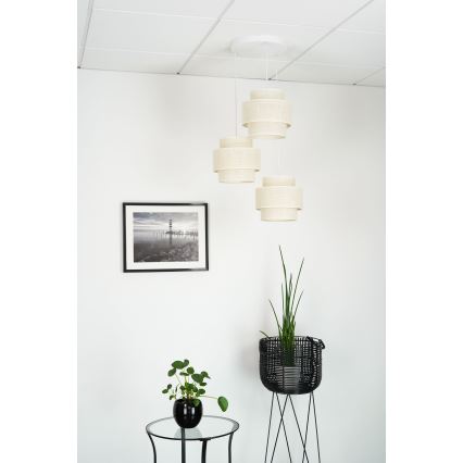 Brilagi - Lestenec na vrvici SPACE YUTE 3xE27/15W/230V krem barva/bela