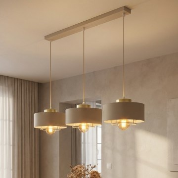 Brilagi - Lestenec na vrvici SPRING 3xE27/60W/230V bež/zlata