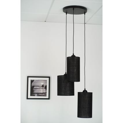 Brilagi - Lestenec na vrvici TUBES 3xE27/15W/230V črna