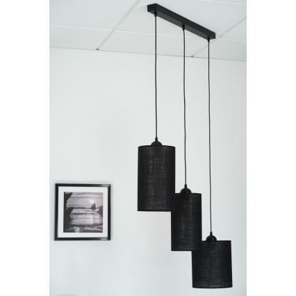 Brilagi - Lestenec na vrvici TUBES 3xE27/15W/230V črna