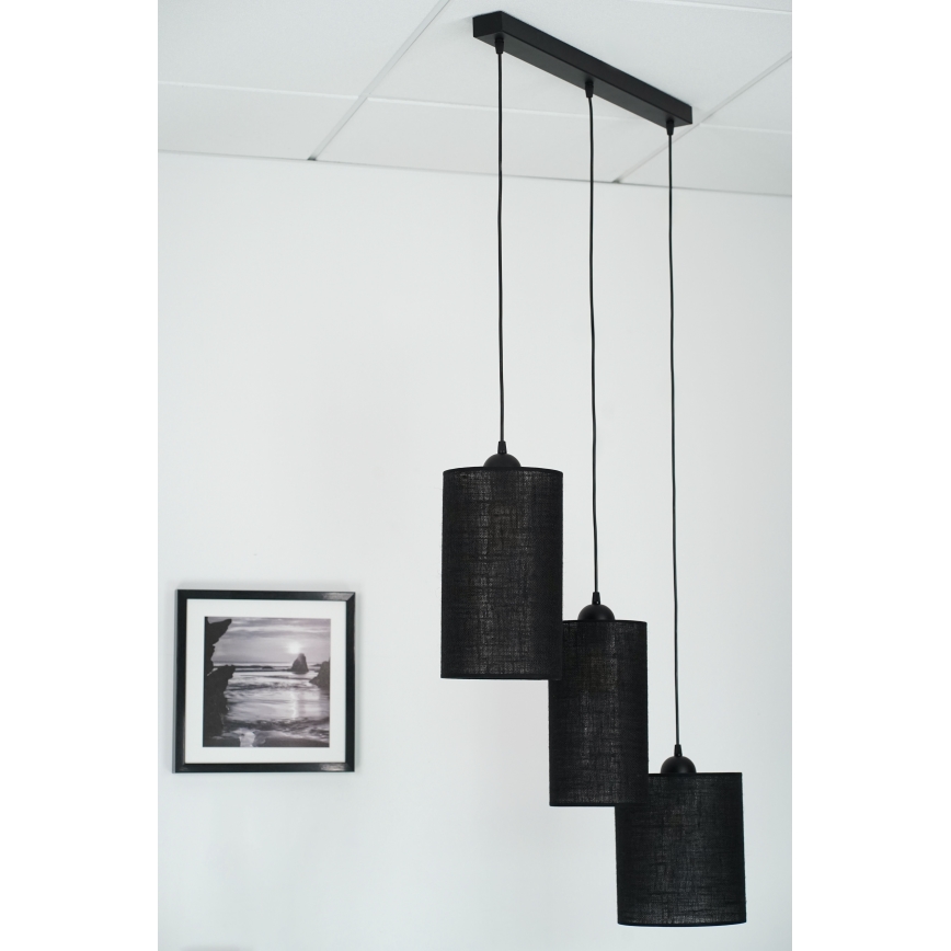 Brilagi - Lestenec na vrvici TUBES 3xE27/15W/230V črna