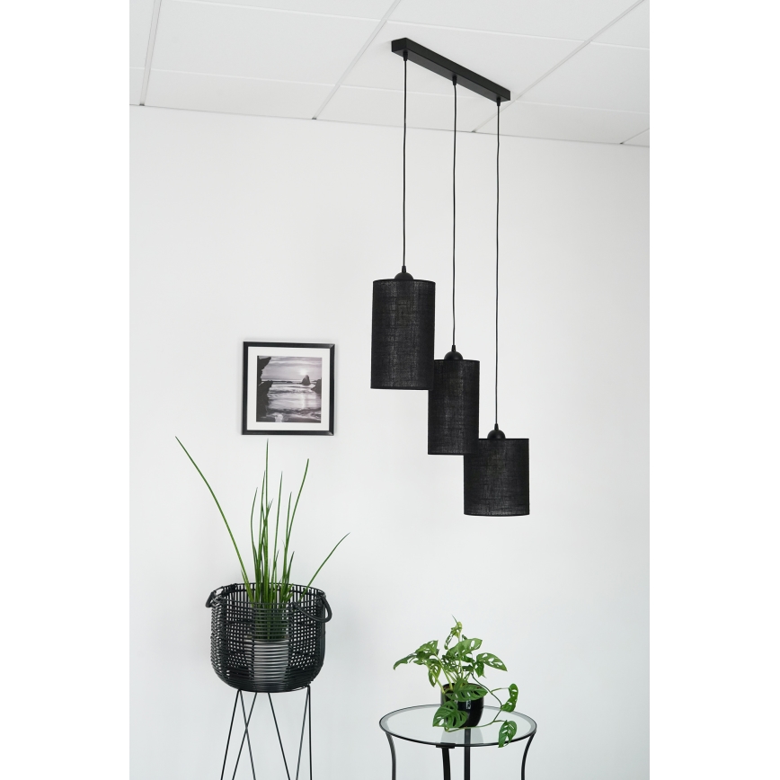 Brilagi - Lestenec na vrvici TUBES 3xE27/15W/230V črna
