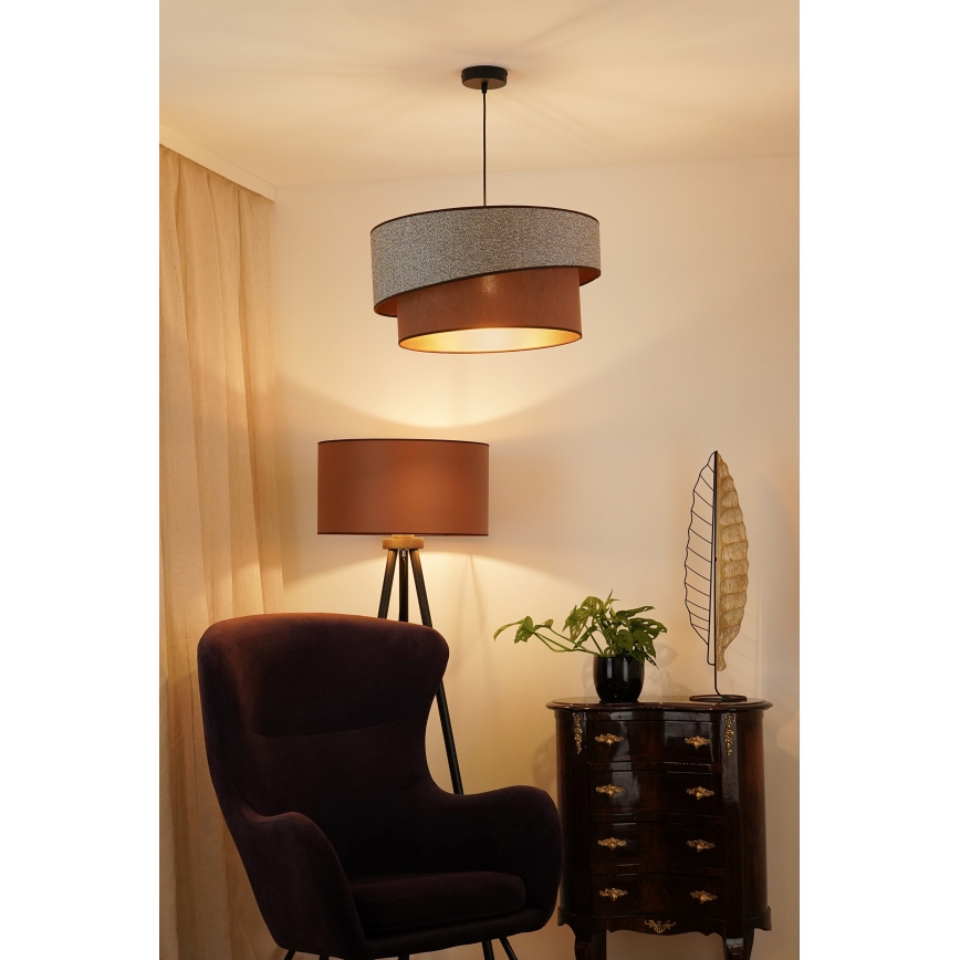 Brilagi - Lestenec na vrvici VEGAS SHINE 1xE27/15W/230V pr. 50 cm siva/rjava