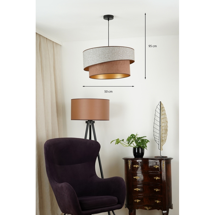 Brilagi - Lestenec na vrvici VEGAS SHINE 1xE27/15W/230V pr. 50 cm siva/rjava