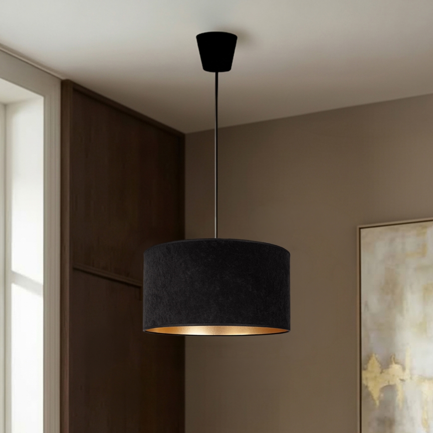 Brilagi - Lestenec na vrvici VELVET 1xE27/60W/230V Ø 40 cm črna/zlata