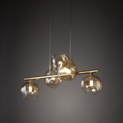 Brilagi - Lestenec na vrvici VULCANO 5xG9/8W/230V zlata/dimno bež