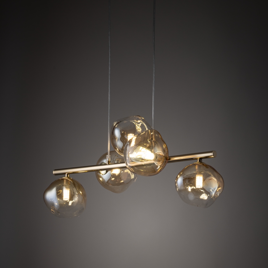 Brilagi - Lestenec na vrvici VULCANO 5xG9/8W/230V zlata/dimno bež