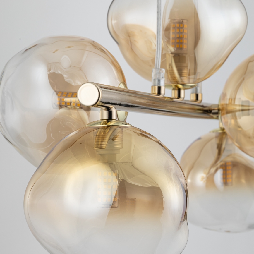 Brilagi - Lestenec na vrvici VULCANO 5xG9/8W/230V zlata/dimno bež