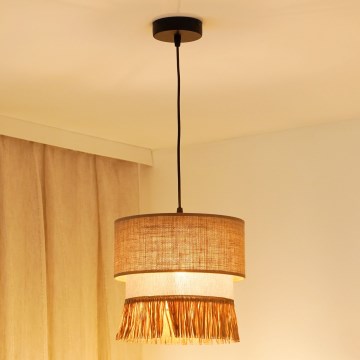 Brilagi - Lestenec na vrvici WINNETOU BOHO 1xE27/15W/230V pr. 25 cm rjava/krem barva