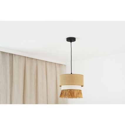 Brilagi - Lestenec na vrvici WINNETOU BOHO 1xE27/15W/230V pr. 25 cm rjava/krem barva