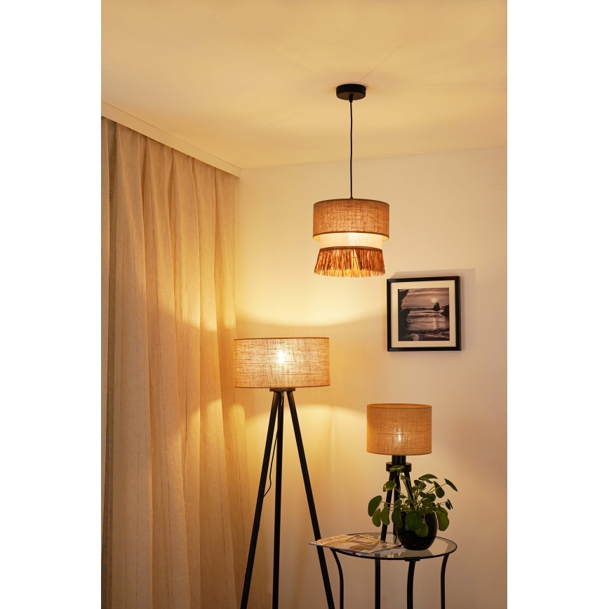 Brilagi - Lestenec na vrvici WINNETOU BOHO 1xE27/15W/230V pr. 25 cm rjava/krem barva