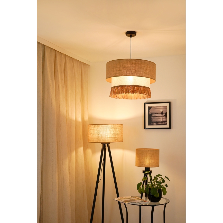 Brilagi - Lestenec na vrvici WINNETOU BOHO 1xE27/15W/230V pr. 45 cm rjava/krem barva