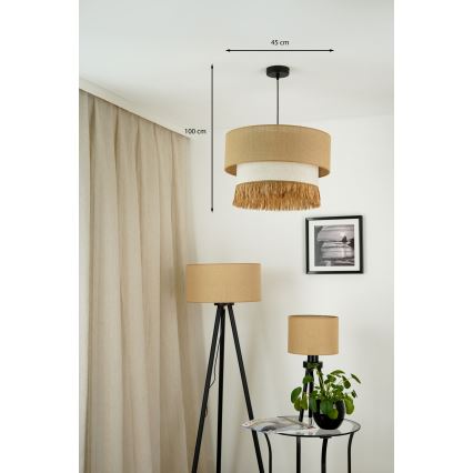 Brilagi - Lestenec na vrvici WINNETOU BOHO 1xE27/15W/230V pr. 45 cm rjava/krem barva