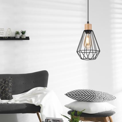 Brilagi - Lestenec na vrvici WOODY BASKET 1xE27/60W/230V hrast