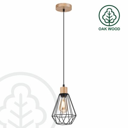 Brilagi - Lestenec na vrvici WOODY BASKET 1xE27/60W/230V hrast