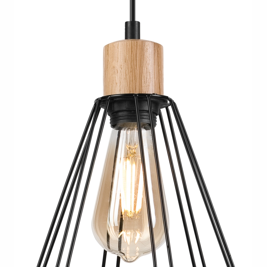 Brilagi - Lestenec na vrvici WOODY BASKET 1xE27/60W/230V hrast