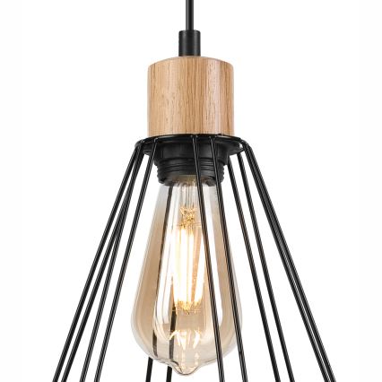 Brilagi - Lestenec na vrvici WOODY BASKET 3xE27/60W/230V hrast