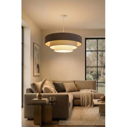 Brilagi - Lestenec na žici LUNETA 3xE27/60W/230V premer 80 cm siva/kremna/bela