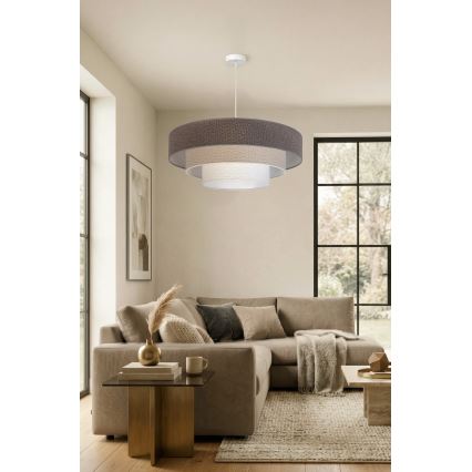 Brilagi - Lestenec na žici LUNETA 3xE27/60W/230V premer 80 cm siva/kremna/bela