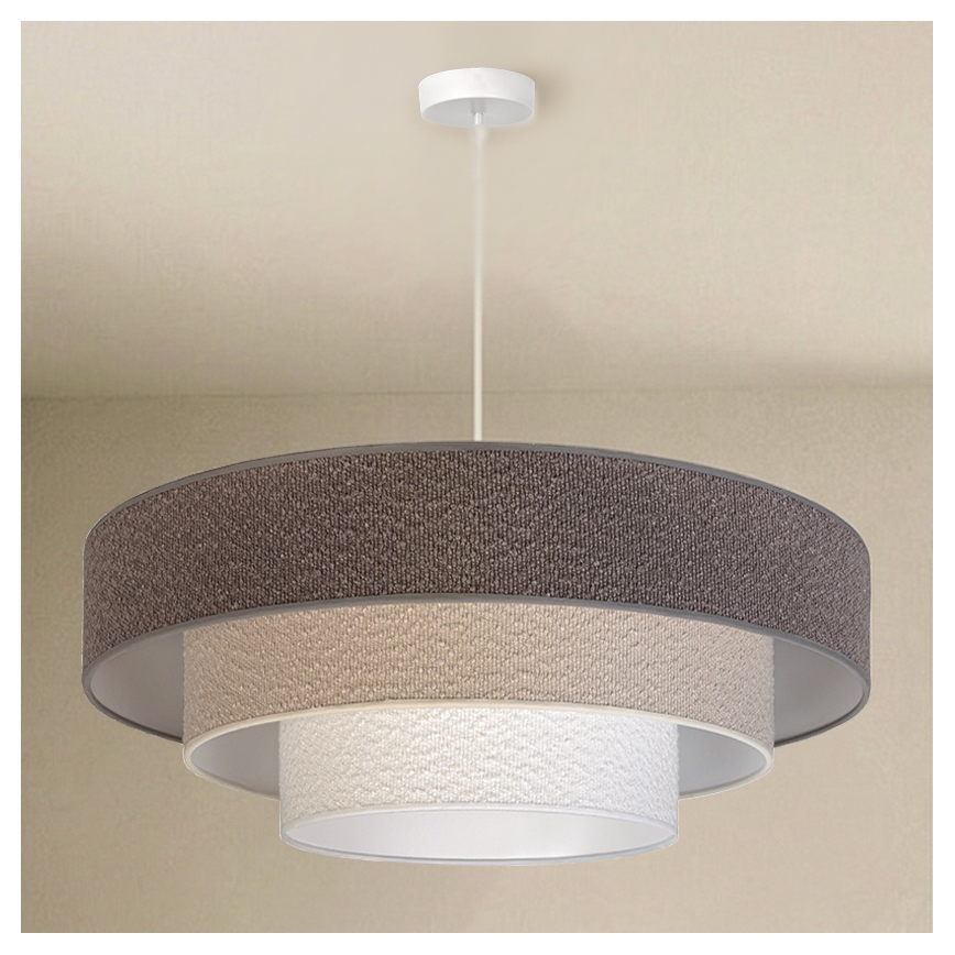 Brilagi - Lestenec na žici LUNETA 3xE27/60W/230V premer 80 cm siva/kremna/bela