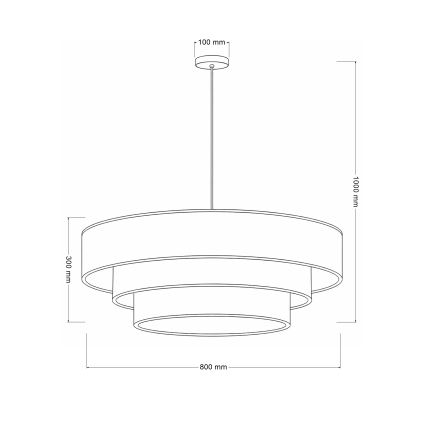 Brilagi - Lestenec na žici LUNETA 3xE27/60W/230V premer 80 cm siva/kremna/bela