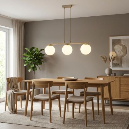 Brilagi - Lestenec na žici MILO ECRU 3xE27/60W/230V bež/zlata