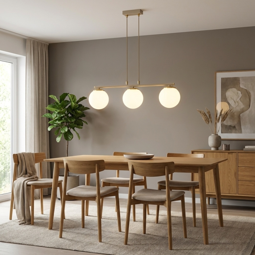 Brilagi - Lestenec na žici MILO ECRU 3xE27/60W/230V bež/zlata