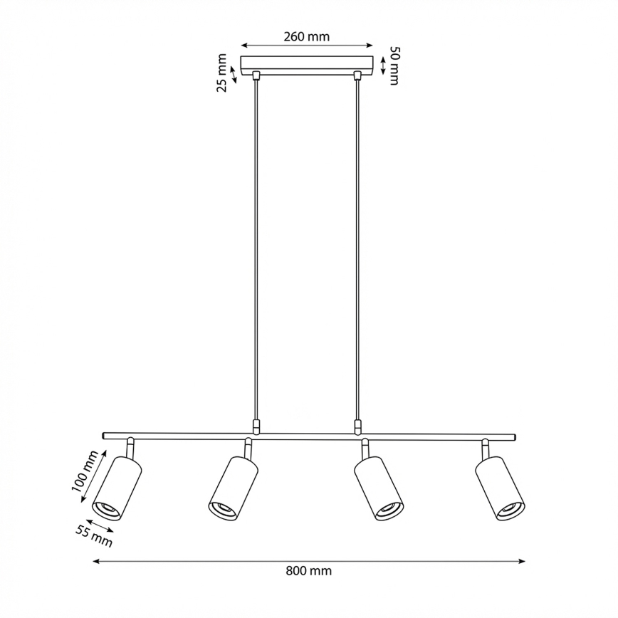 Brilagi - Lestenec na žici SELE 4xGU10/30W/230V bež