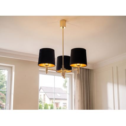 Brilagi - Lestenec s palico MONTE 3xE27/60W/230V črna/zlata