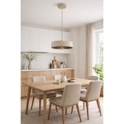 Brilagi - Lestenec z obesnim kablom 1xE27/60W/230V Ø 30 cm bež/zlata