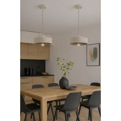 Brilagi - Lestenec z obesnim kablom 1xE27/60W/230V Ø 30 cm bež/zlata