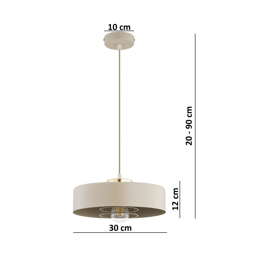 Brilagi - Lestenec z obesnim kablom SPRING 1xE27/60W/230V Ø 30 cm bež/zlata