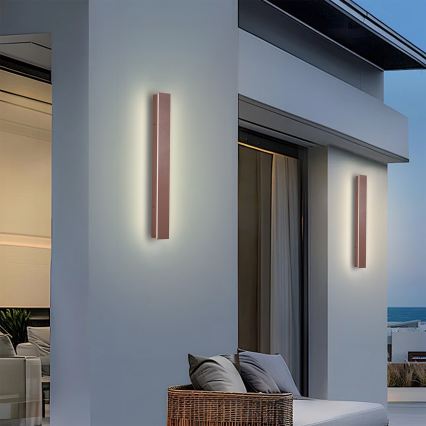 Brilagi - LED zunanja stenska svetilka LINEAR LED/12W/230V 3000K IP65 50 cm rjava CRI 90