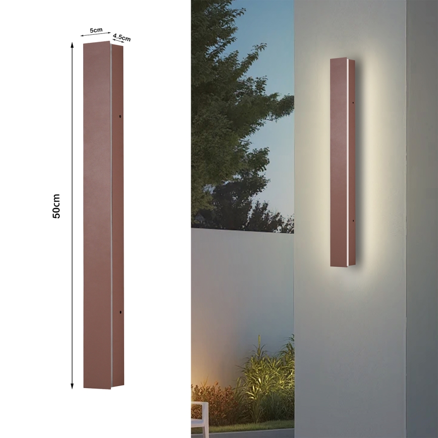 Brilagi - LED zunanja stenska svetilka LINEAR LED/12W/230V 3000K IP65 50 cm rjava CRI 90