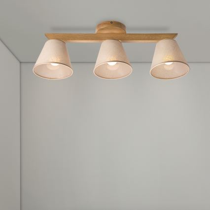Brilagi - Nadgradni lestenec ANTHONY 3xE14/40W/230V hrast/bež