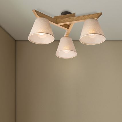 Brilagi - Nadgradni lestenec ANTHONY 3xE14/40W/230V hrast/bež